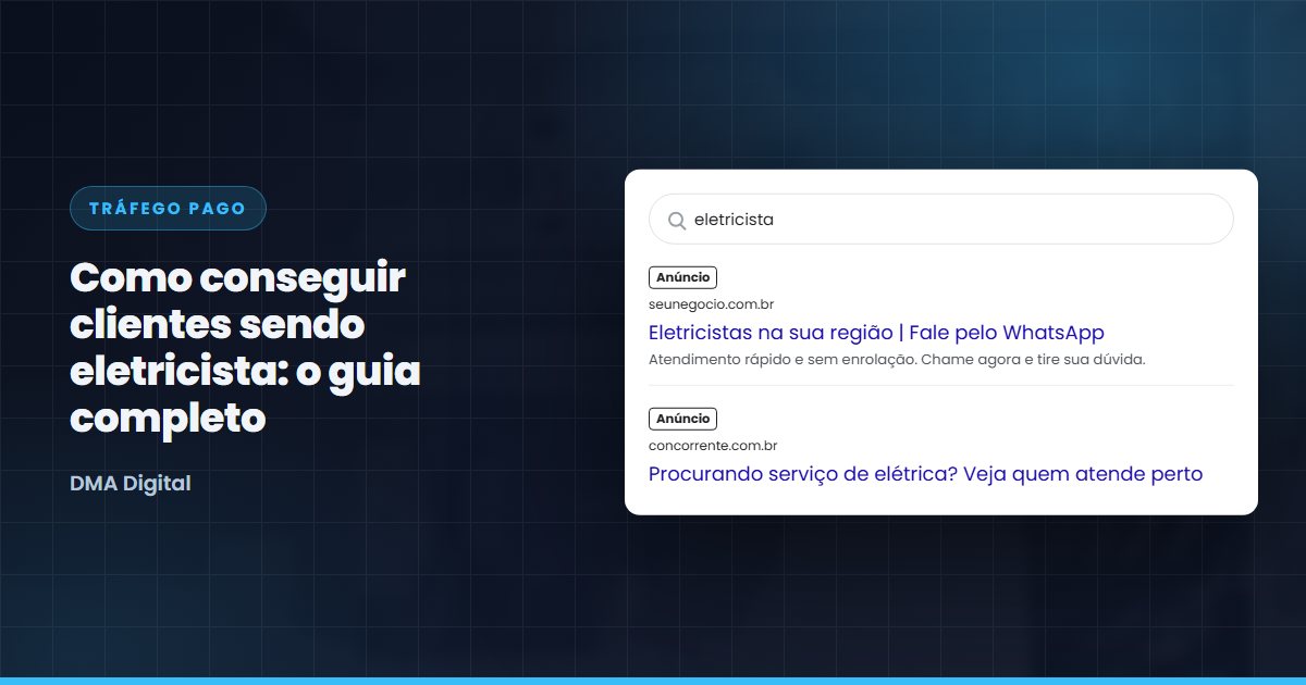 Busca do Google com anúncios de eletricistas
