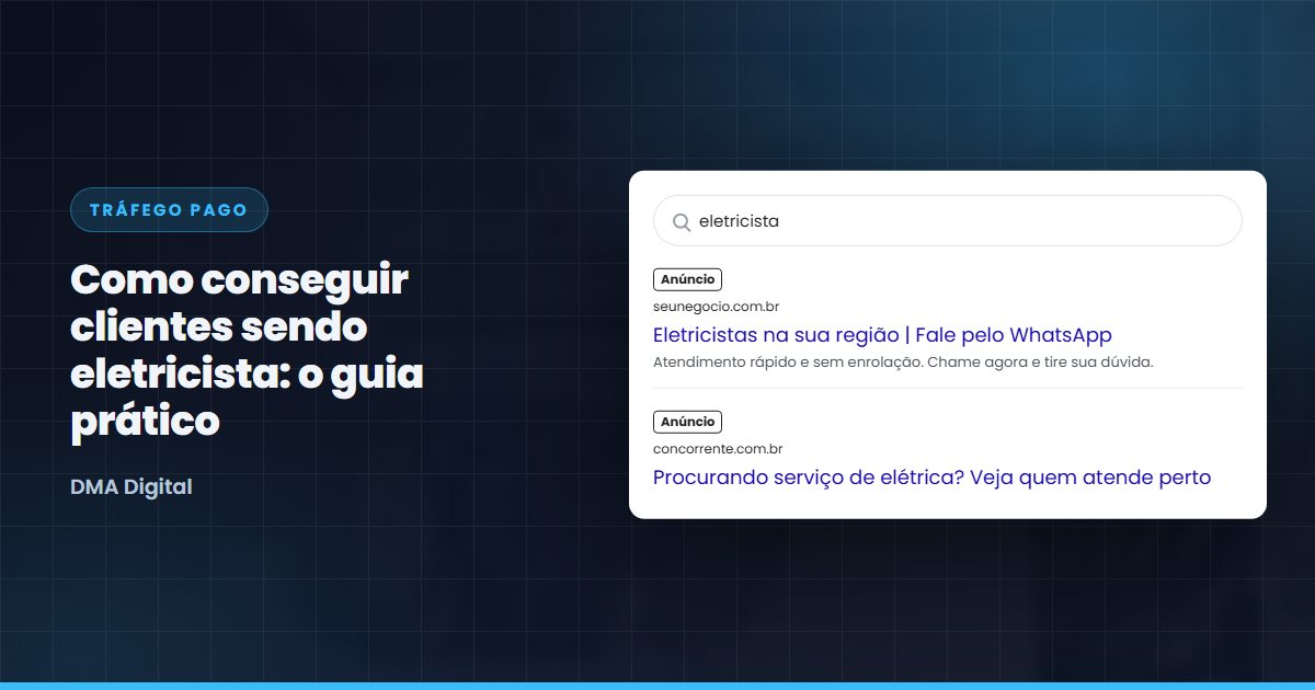 Busca do Google com anúncios de eletricistas